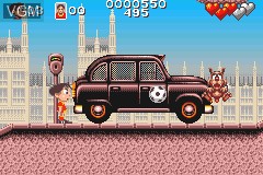 In-game screen of the game Soccer Kid on Nintendo GameBoy Advance