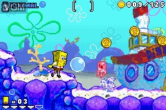 In-game screen of the game SpongeBob Squarepants - Revenge of the Flying Dutchman on Nintendo GameBoy Advance