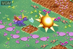 In-game screen of the game Spyro 2 - Season of Flame on Nintendo GameBoy Advance
