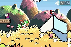 In-game screen of the game Yoshi's Island - Super Mario Advance 3 on Nintendo GameBoy Advance