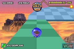In-game screen of the game Super Monkey Ball Jr. on Nintendo GameBoy Advance
