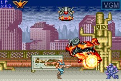 In-game screen of the game Contra Advance - The Alien Wars EX on Nintendo GameBoy Advance