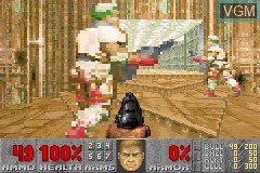 In-game screen of the game DOOM II on Nintendo GameBoy Advance