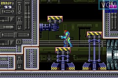 In-game screen of the game Metroid Fusion on Nintendo GameBoy Advance