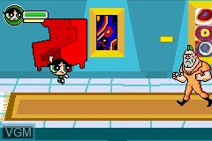 In-game screen of the game Powerpuff Girls, The - Him and Seek on Nintendo GameBoy Advance