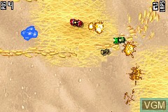 In-game screen of the game Micro Machines on Nintendo GameBoy Advance