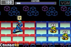 In-game screen of the game Mega Man Battle Network 3 - Blue Version on Nintendo GameBoy Advance