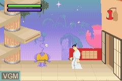 In-game screen of the game Samurai Jack - The Amulet of Time on Nintendo GameBoy Advance