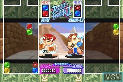 In-game screen of the game Super Puzzle Fighter II on Nintendo GameBoy Advance