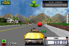 In-game screen of the game Crazy Taxi - Catch a Ride on Nintendo GameBoy Advance