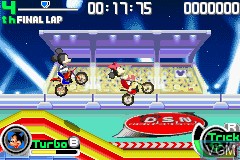In-game screen of the game Disney Sports - Motocross on Nintendo GameBoy Advance