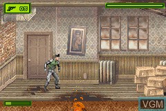 In-game screen of the game Tom Clancy's Splinter Cell on Nintendo GameBoy Advance