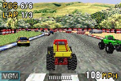 In-game screen of the game Monster Truck Madness on Nintendo GameBoy Advance