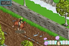 In-game screen of the game Barbie Horse Adventures on Nintendo GameBoy Advance