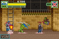 In-game screen of the game Teenage Mutant Ninja Turtles on Nintendo GameBoy Advance
