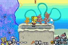 In-game screen of the game SpongeBob SquarePants - Battle for Bikini Bottom on Nintendo GameBoy Advance