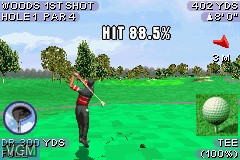 In-game screen of the game Tiger Woods PGA Tour 2004 on Nintendo GameBoy Advance