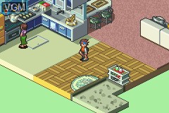In-game screen of the game RockMan EXE 4 Tournament - Red Sun on Nintendo GameBoy Advance