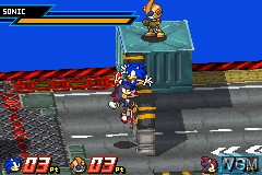 In-game screen of the game Sonic Battle on Nintendo GameBoy Advance