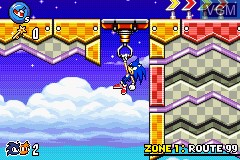 In-game screen of the game Sonic Advance 3 on Nintendo GameBoy Advance