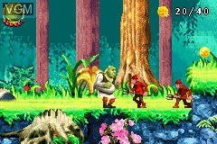 In-game screen of the game Shrek 2 on Nintendo GameBoy Advance