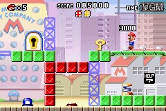 In-game screen of the game Mario vs. Donkey Kong on Nintendo GameBoy Advance
