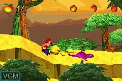 In-game screen of the game Crash Bandicoot Purple - Ripto's Rampage on Nintendo GameBoy Advance