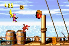 In-game screen of the game Super Donkey Kong 2 on Nintendo GameBoy Advance