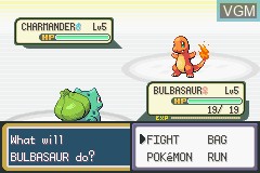 In-game screen of the game Pokemon FireRed Version on Nintendo GameBoy Advance