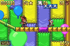 In-game screen of the game Aero the Acro-bat on Nintendo GameBoy Advance