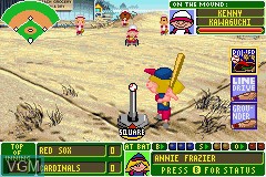In-game screen of the game Backyard Baseball on Nintendo GameBoy Advance