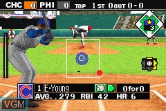 In-game screen of the game Baseball Advance on Nintendo GameBoy Advance