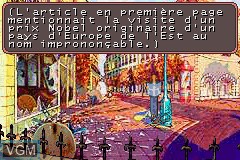 In-game screen of the game Broken Sword - The Shadow of the Templars on Nintendo GameBoy Advance