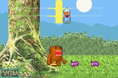 In-game screen of the game Domo-Kun no Fushigi Terebi on Nintendo GameBoy Advance