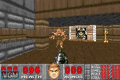 In-game screen of the game DOOM on Nintendo GameBoy Advance