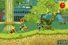 In-game screen of the game Ty the Tasmanian Tiger 2 - Bush Rescue on Nintendo GameBoy Advance