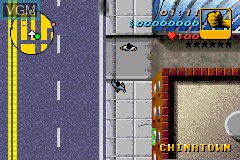 In-game screen of the game Grand Theft Auto on Nintendo GameBoy Advance