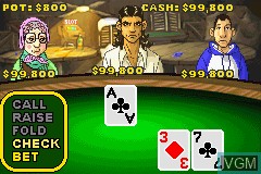 In-game screen of the game World Championship Poker on Nintendo GameBoy Advance