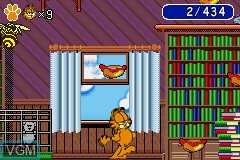 In-game screen of the game Garfield - The Search For Pooky on Nintendo GameBoy Advance