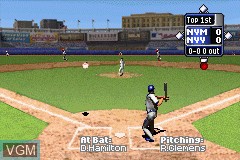 In-game screen of the game High Heat Major League Baseball 2002 on Nintendo GameBoy Advance