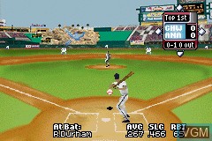 In-game screen of the game High Heat Major League Baseball 2003 on Nintendo GameBoy Advance