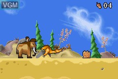 In-game screen of the game Ice Age on Nintendo GameBoy Advance