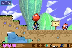 In-game screen of the game Klonoa - Empire of Dreams on Nintendo GameBoy Advance
