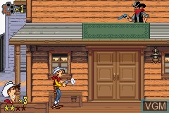 In-game screen of the game Lucky Luke - Wanted! on Nintendo GameBoy Advance