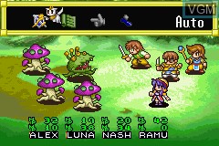 In-game screen of the game Lunar Legend on Nintendo GameBoy Advance