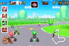 In-game screen of the game Mario Kart - Super Circuit on Nintendo GameBoy Advance