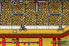 In-game screen of the game Motocross Maniacs Advance on Nintendo GameBoy Advance