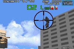 In-game screen of the game Silent Scope on Nintendo GameBoy Advance