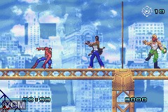 In-game screen of the game Spider-Man on Nintendo GameBoy Advance