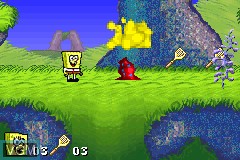 In-game screen of the game SpongeBob Squarepants - SuperSponge on Nintendo GameBoy Advance